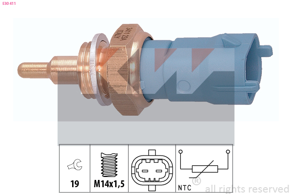 Senzor,temperatura lichid de racire 530 411 KW